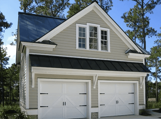 Two car garage with loft built in New Hampshire