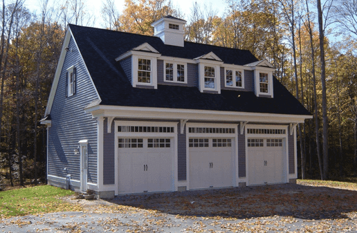 Three car garage built in New Hampshire